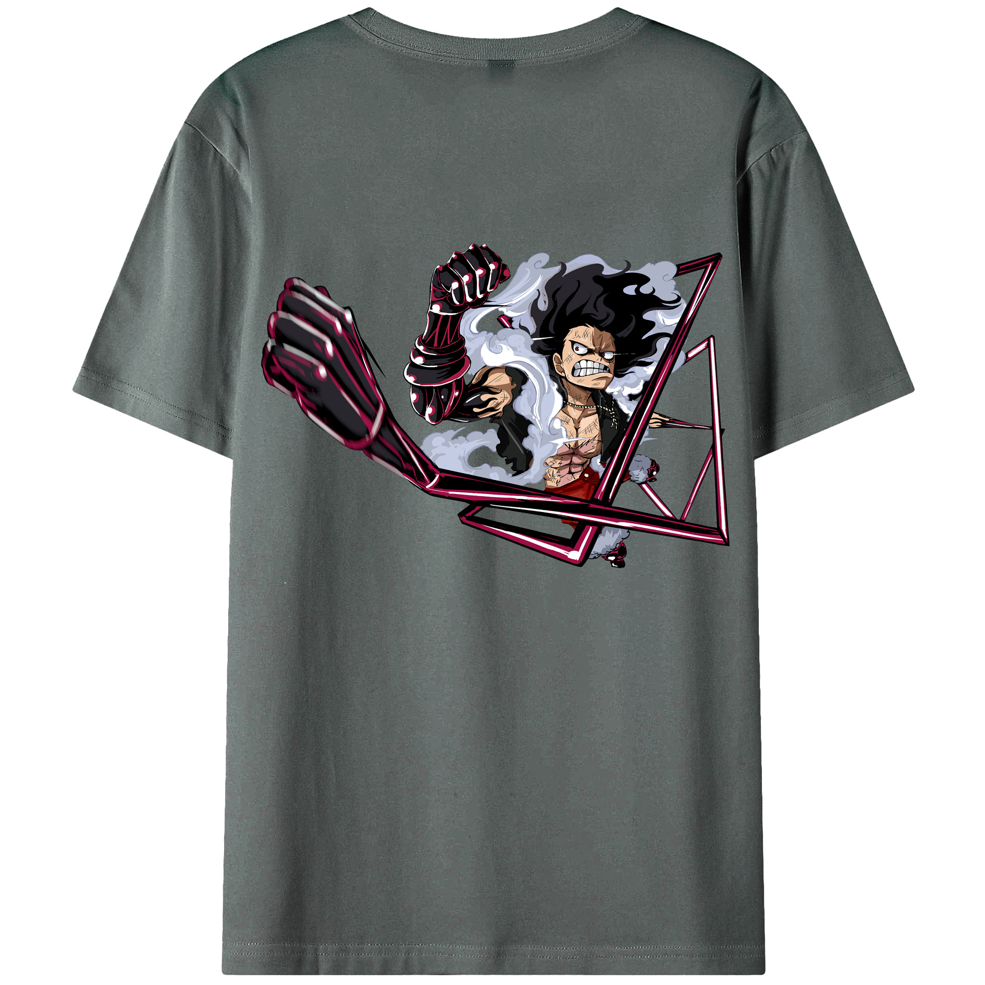 ワンピース モンキー・D・ルフィ ONE PIECE Monkey D. Luffy 綿100％半袖Tシャツ（背面プリント）